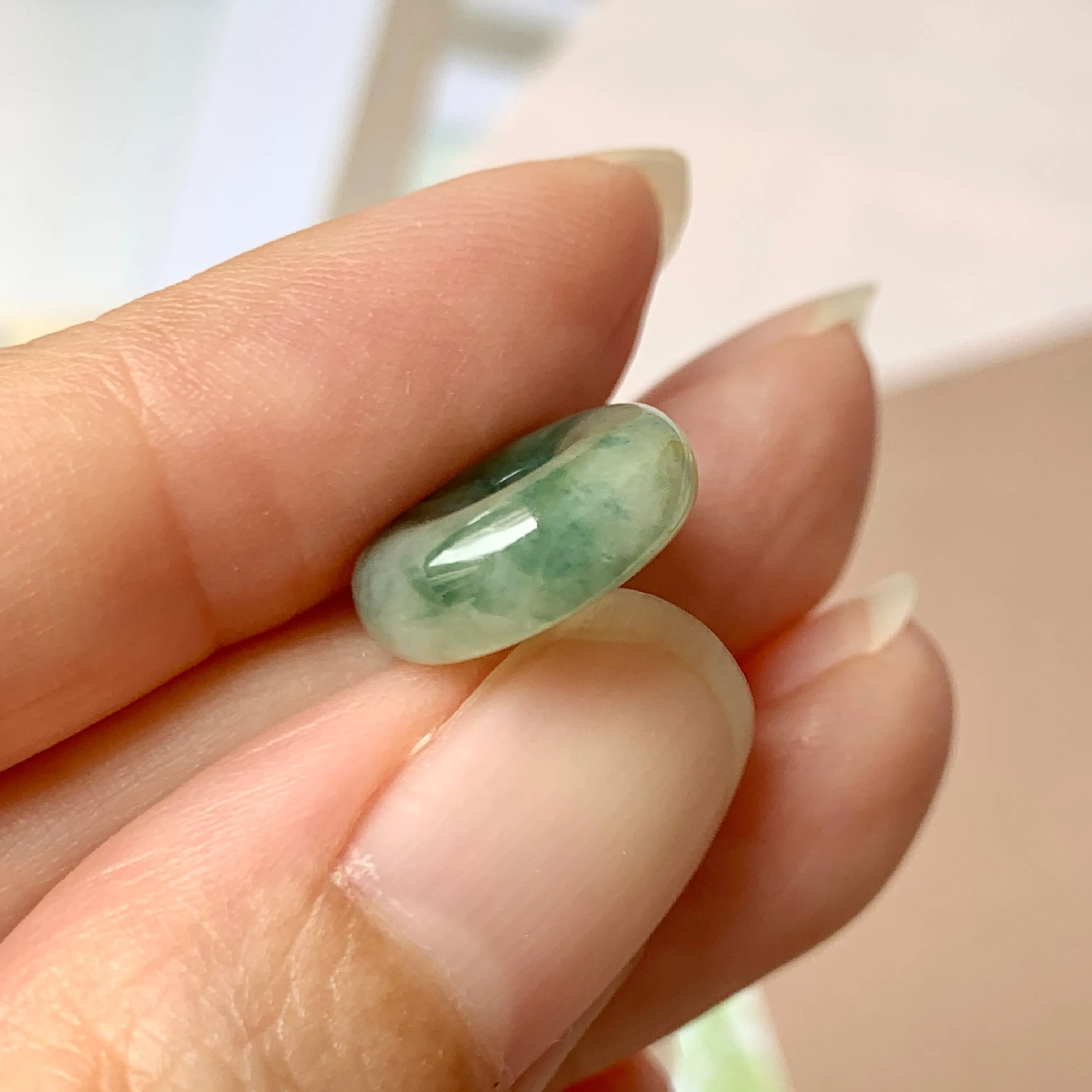 A-Grade Natural Floral Jadeite Donut Pendant No.220646