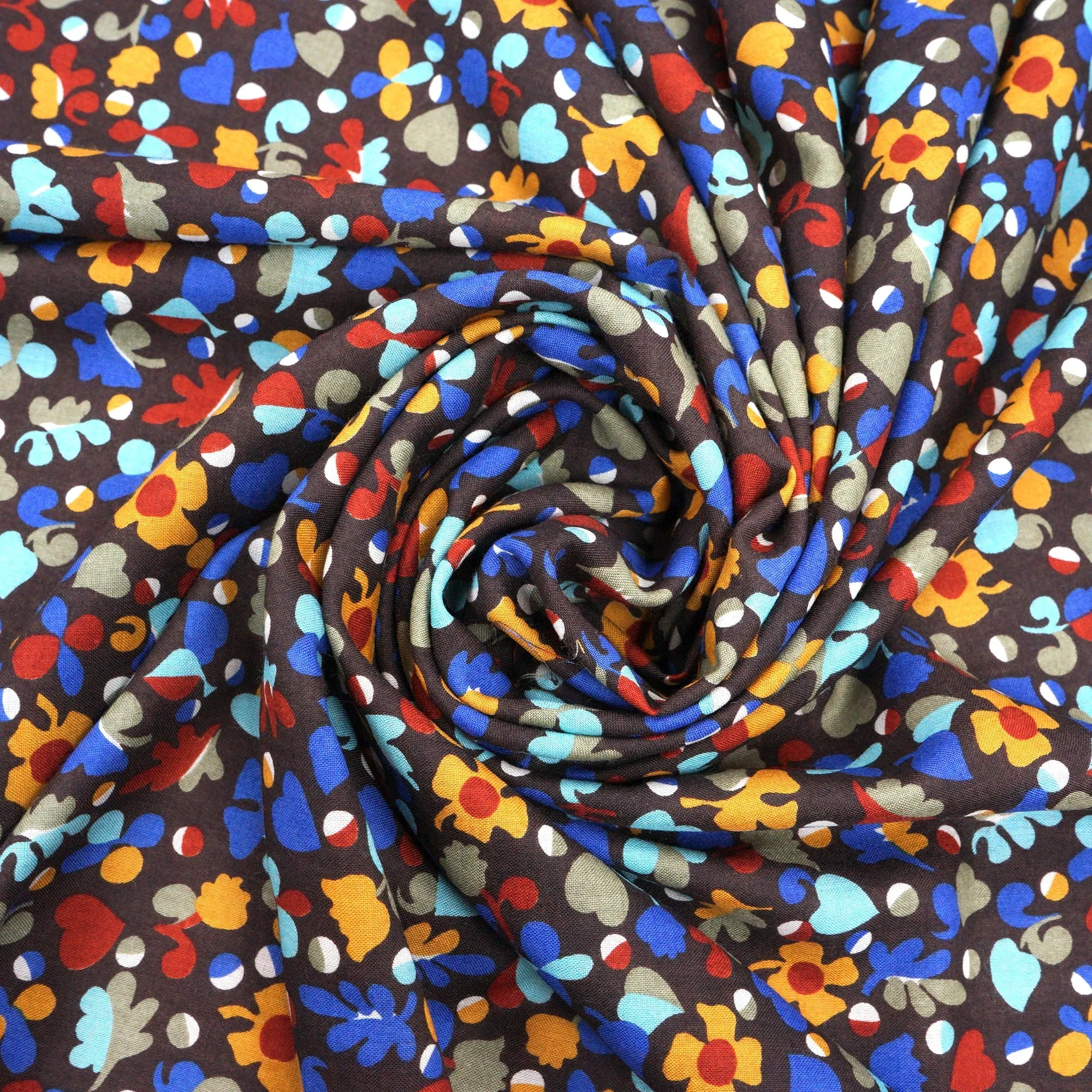Autumn Confetti Italian Cotton Stretch Fabric