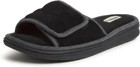 Dearfoams Men's Cooper Quilted Terry Adjustable Slide Slipper