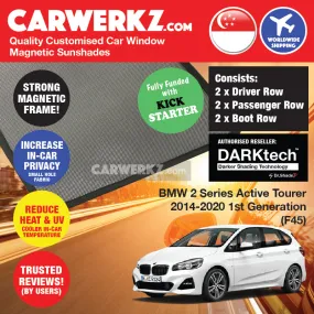Dr Shadez DARKtech BMW 2 Series Active Tourer 2014-2021 1st Generation (F45) Germany Hatchback Customised Window Magnetic Sunshades
