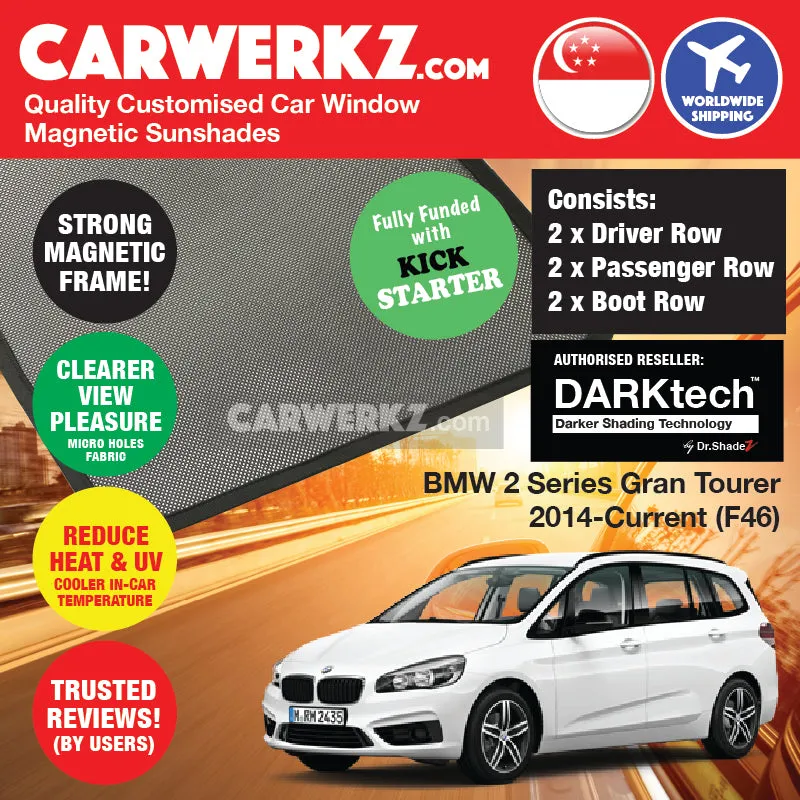 Dr Shadez DARKtech BMW 2 Series Gran Tourer 2014-2021 1st Generation (F46) Germany MPV Customised Window Magnetic Sunshades