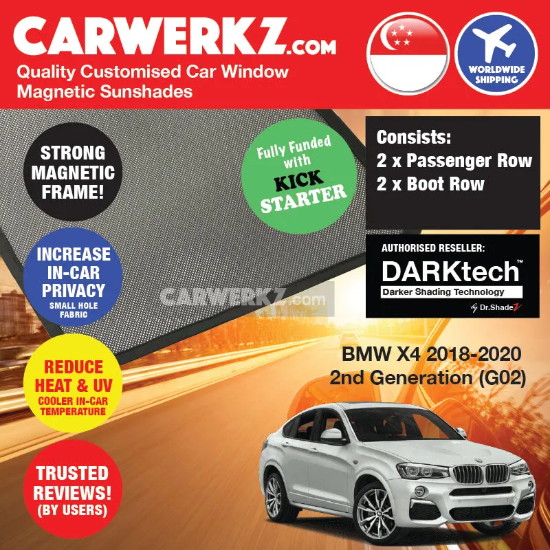 Dr Shadez DARKtech BMW X4 2018-Current 2nd Generation (G02) Germany SUV Customised Window Magnetic Sunshades