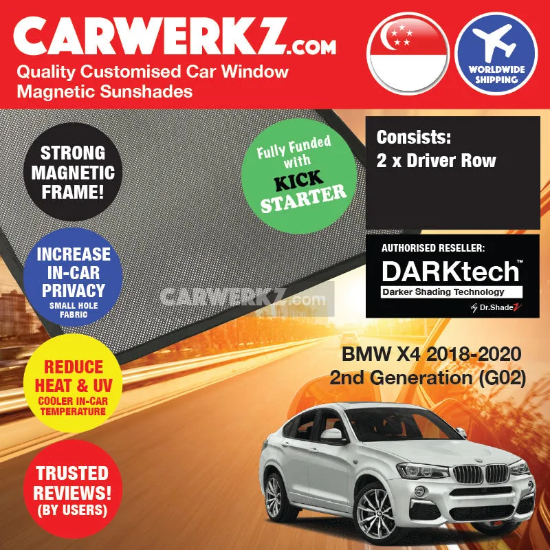 Dr Shadez DARKtech BMW X4 2018-Current 2nd Generation (G02) Germany SUV Customised Window Magnetic Sunshades