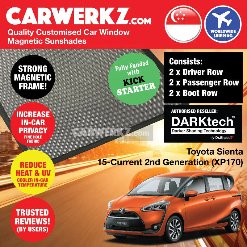 Dr Shadez DARKtech Toyota Sienta 2015-2022 2nd Generation (XP170) Japan MPV Customised Car Window Magnetic Sunshades