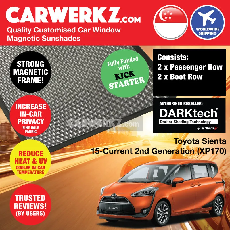 Dr Shadez DARKtech Toyota Sienta 2015-2022 2nd Generation (XP170) Japan MPV Customised Car Window Magnetic Sunshades