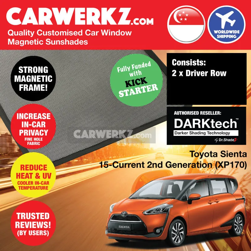 Dr Shadez DARKtech Toyota Sienta 2015-2022 2nd Generation (XP170) Japan MPV Customised Car Window Magnetic Sunshades