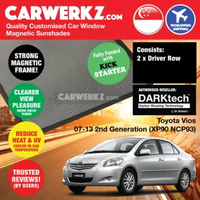 Dr Shadez DARKtech Toyota Vios 2007-2013 2nd Generation (XP90 NCP93) Japan Sedan Customised Car Window Magnetic Sunshades