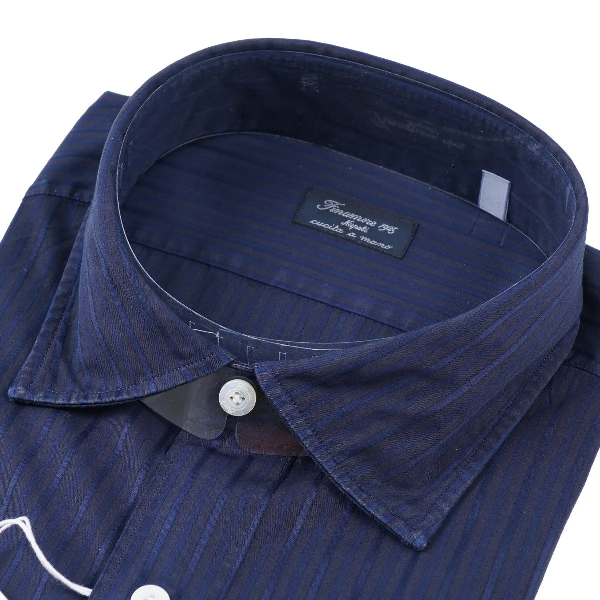 Finamore Satin Stripe Cotton Shirt