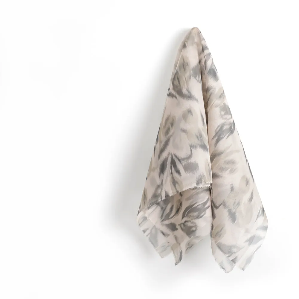 Hazy Floral Silk Organza - Grey