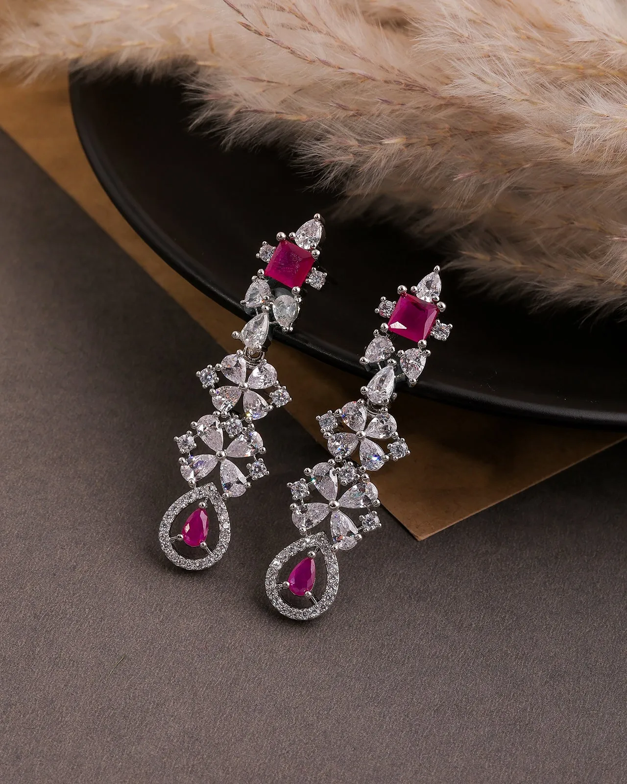 Janet Rhodium Plated Cz Necklace