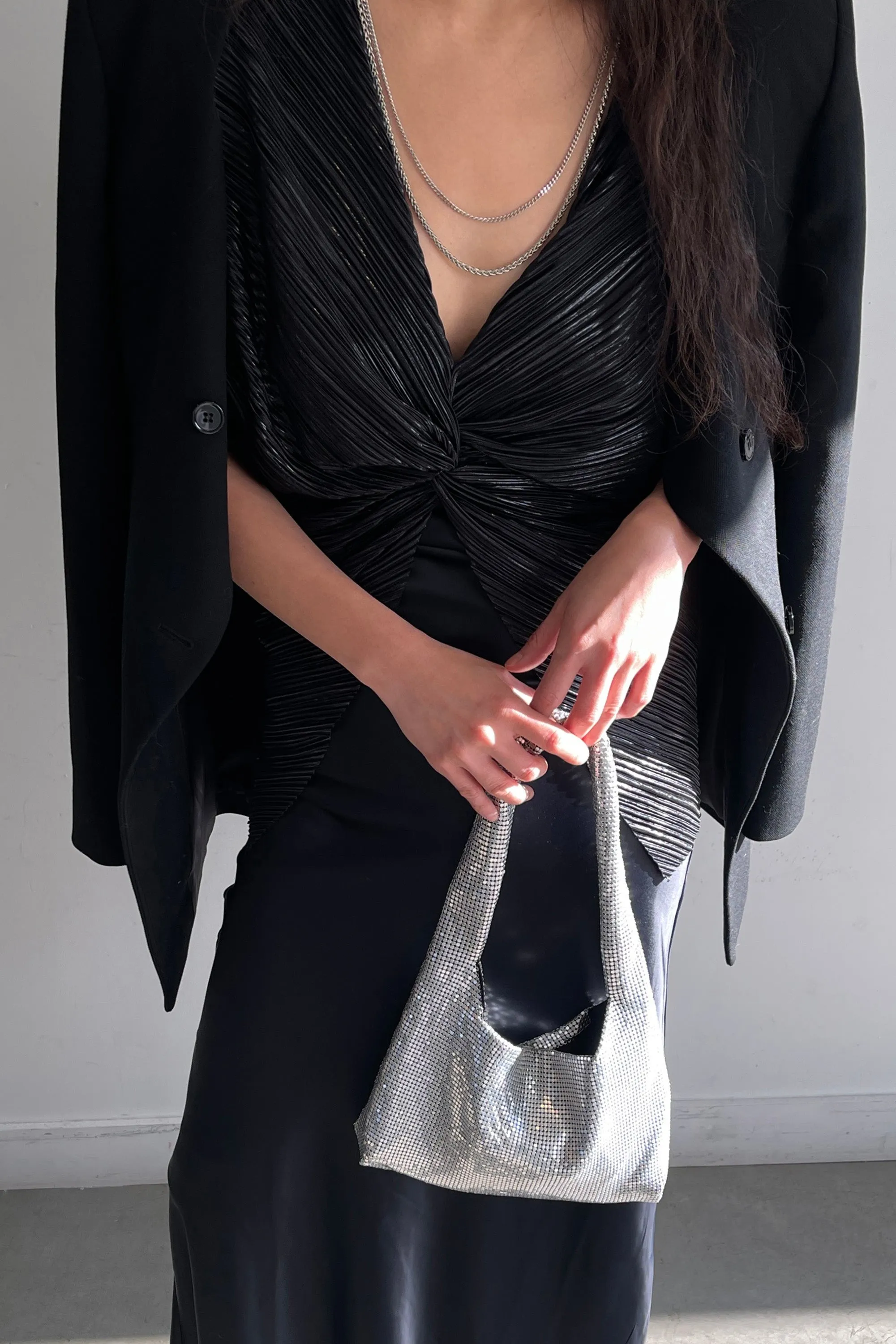METAL KNIT SHOULDER BAG