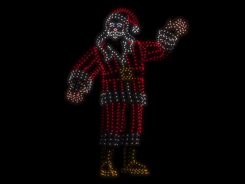 Santa Claus animation - 1000 drones