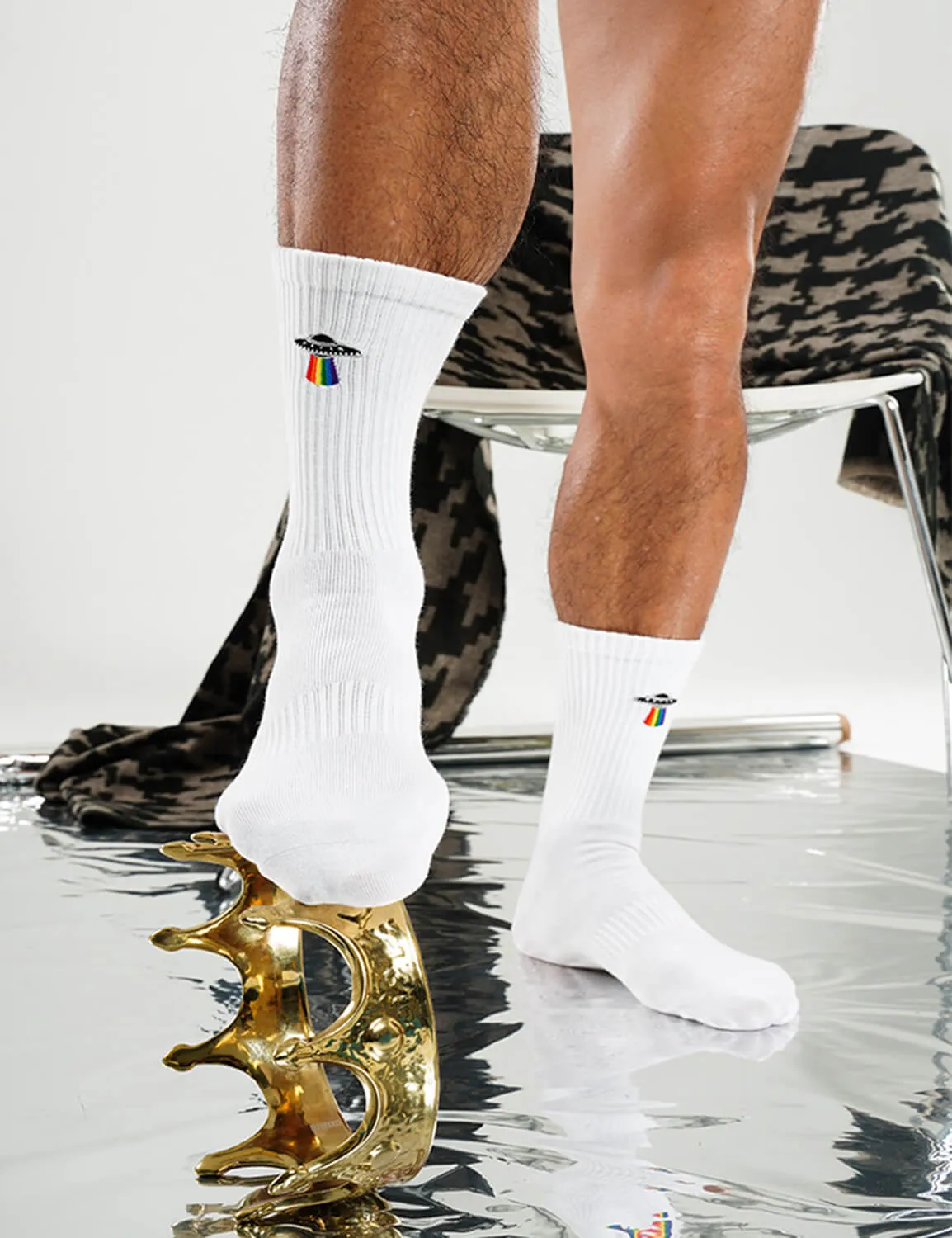 UFO Rainbow Sport Crew Socks SINGLE-PACK