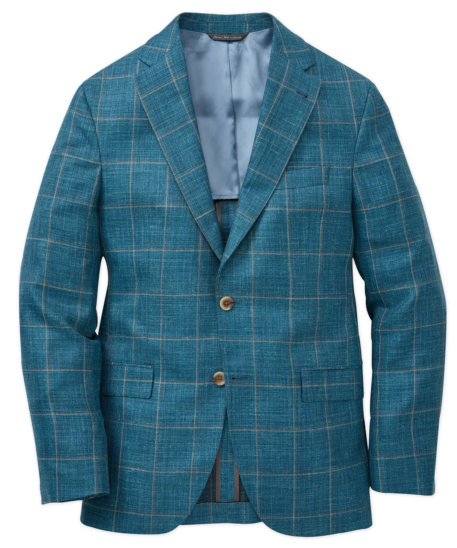 Wool-Silk-Linen Plaid Sport Coat